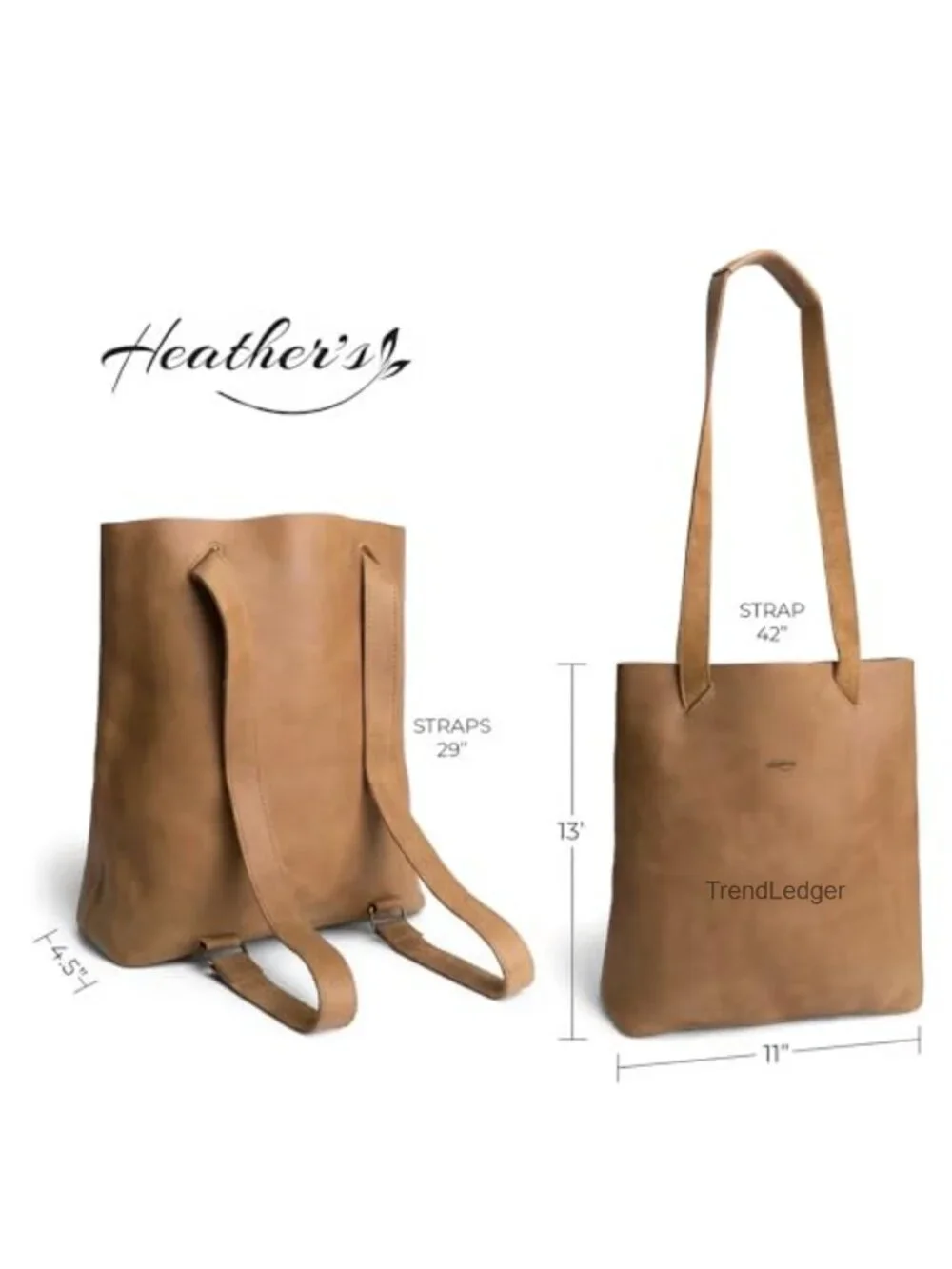 Full Grain Leather Convertible Backpack Shoulder Bag Handmade
